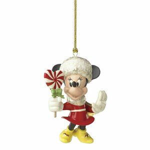 Lenox Disney NIB Sweetheart Minnie Mouse Ornament with Candy Cane Lollipop NEW